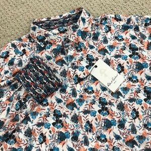 Robert Graham Mens Classic Fit Floral Button Down Shirt Blue Orange White Small